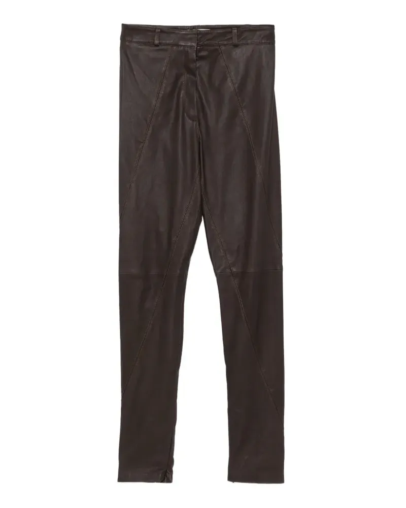 FRANKIE Shop Dune Lederhose mit Kontrasteinsätzen - Braun Braun