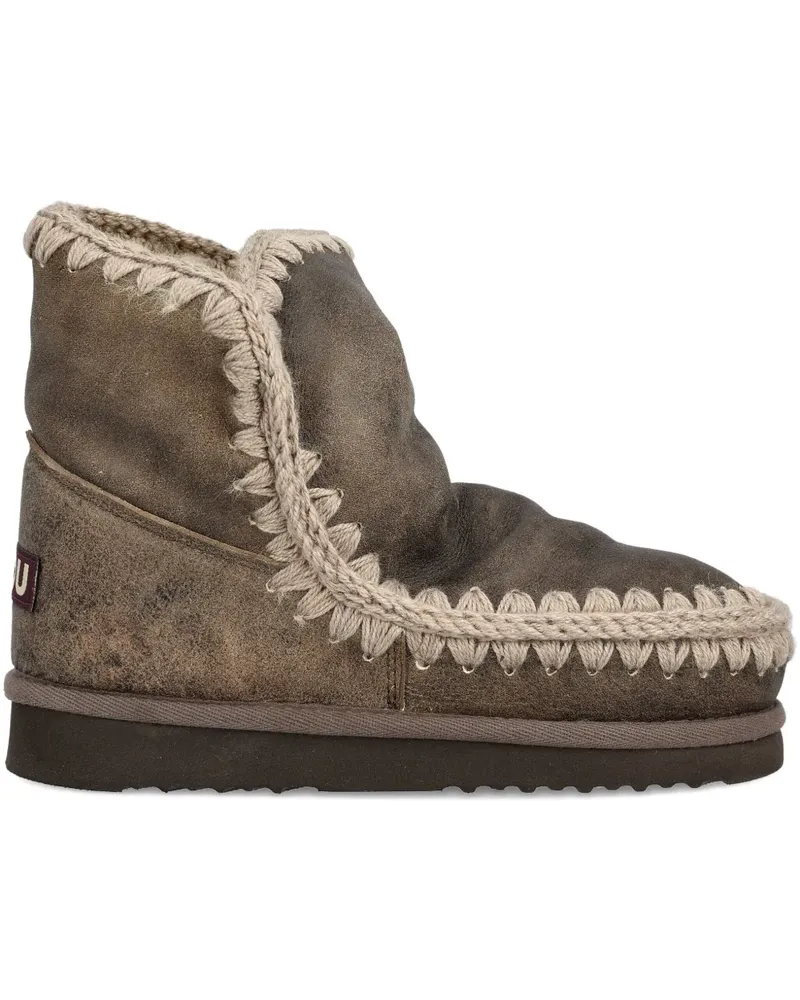 Mou Stiefel mit Häkelbesatz - Braun Braun