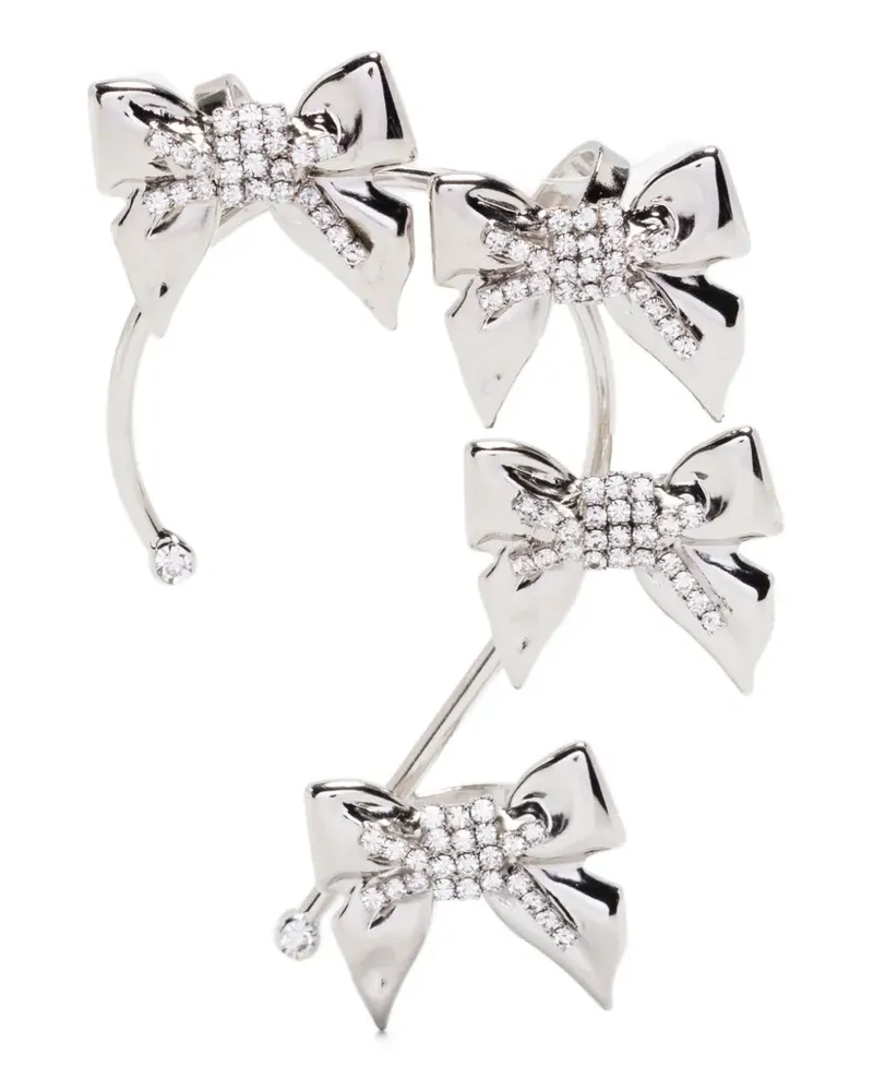 Alessandra Rich Ear Cuff mit Schleifendetail - Silber Silber