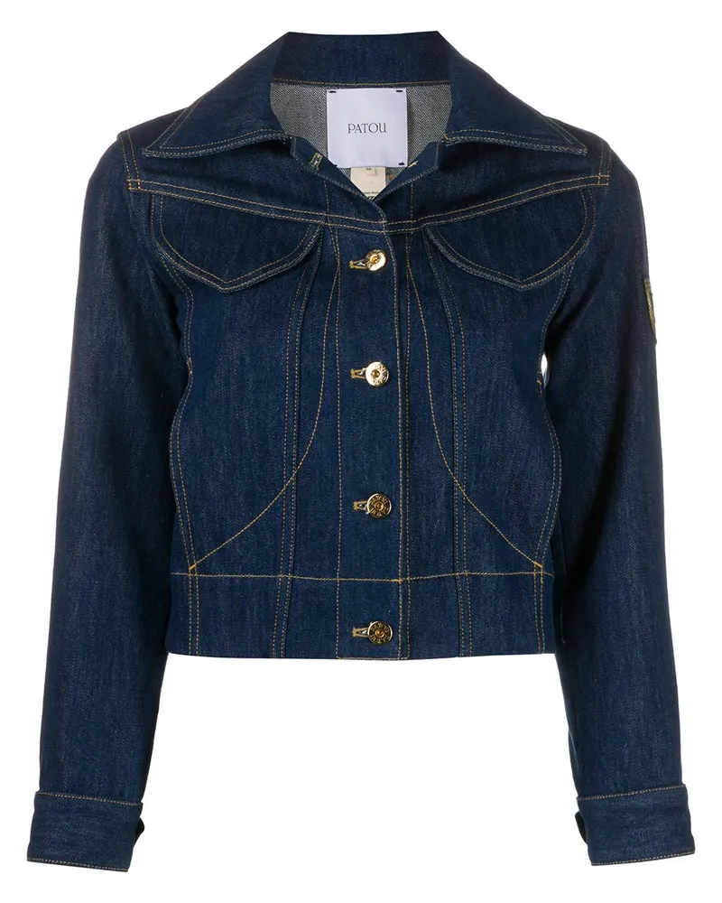 Patou Jeansjacke mit Logo-Stickerei - Blau Blau