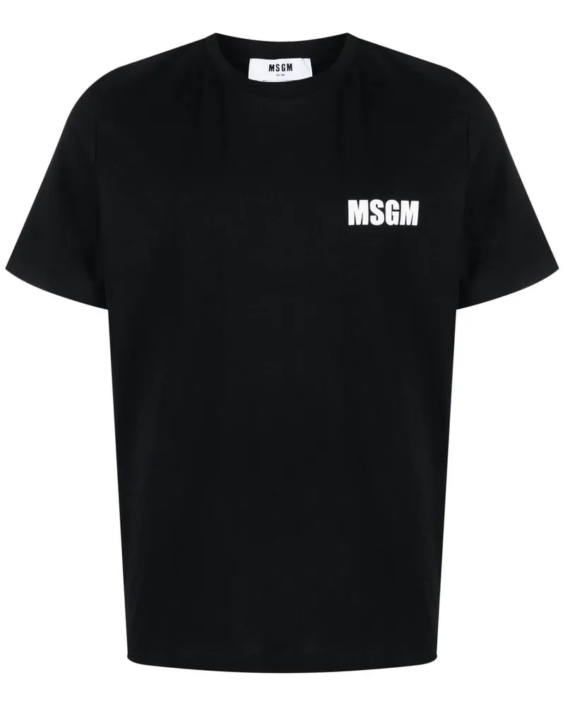 MSGM T-Shirt mit Logo-Print Schwarz