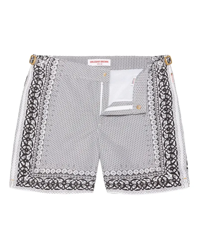 Orlebar Brown Gemusterte Bull Dog Badeshorts - Weiß Weiß