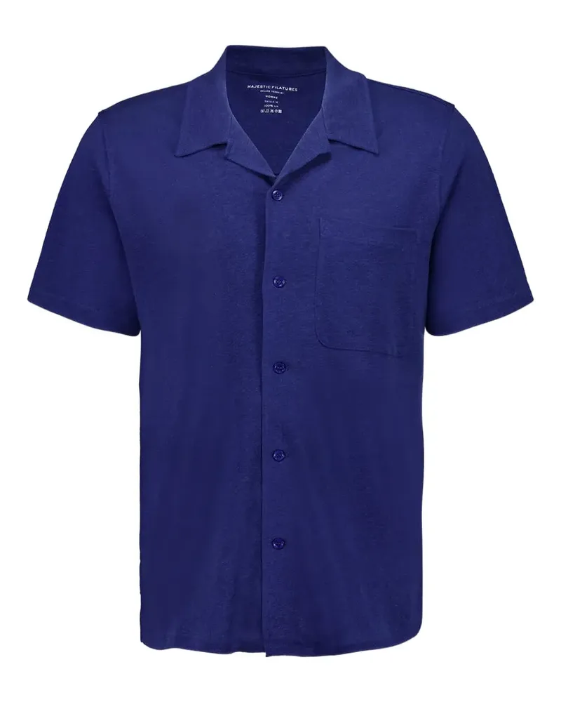 Majestic Kurzärmeliges Hemd - Blau Blau