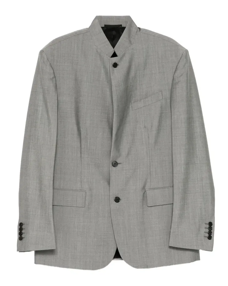 Lanvin mandarin-collar long-sleeve blazer - Grau Grau
