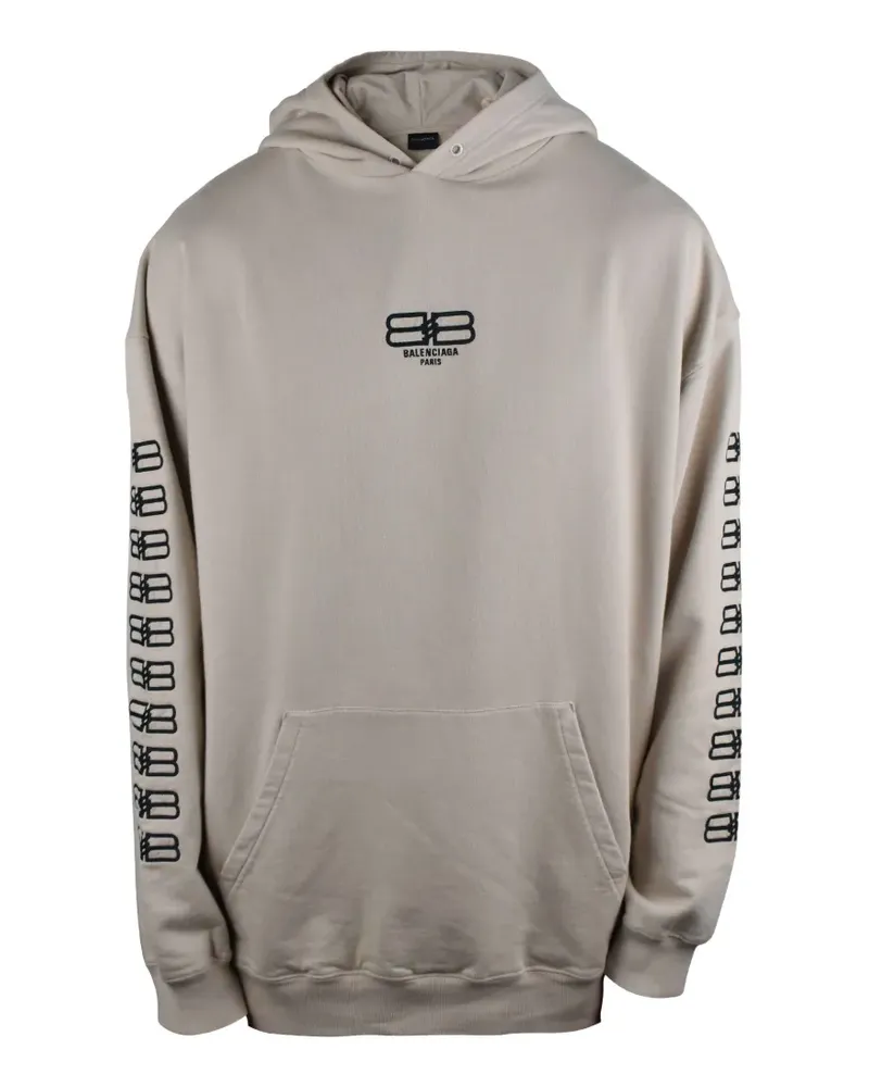 Balenciaga Hoodie mit Logo-Stickerei - Nude Nude
