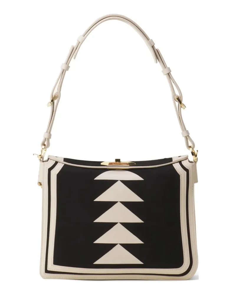 Lanvin Schultertasche mit geometrischem Muster - Nude Nude