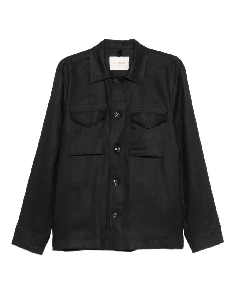 OFFICINA 36 button-fastening pocket overshirt - Schwarz Schwarz