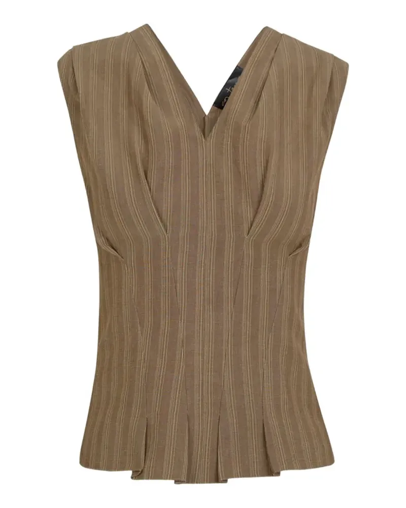 Cortana Ida pinstripe-pattern blouse - Braun Braun