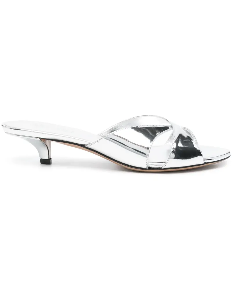 Paris Texas Mules aus Leder 40mm - Silber Silber