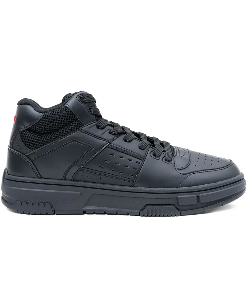 HUGO BOSS lace-up panelled sneakers - Schwarz Schwarz