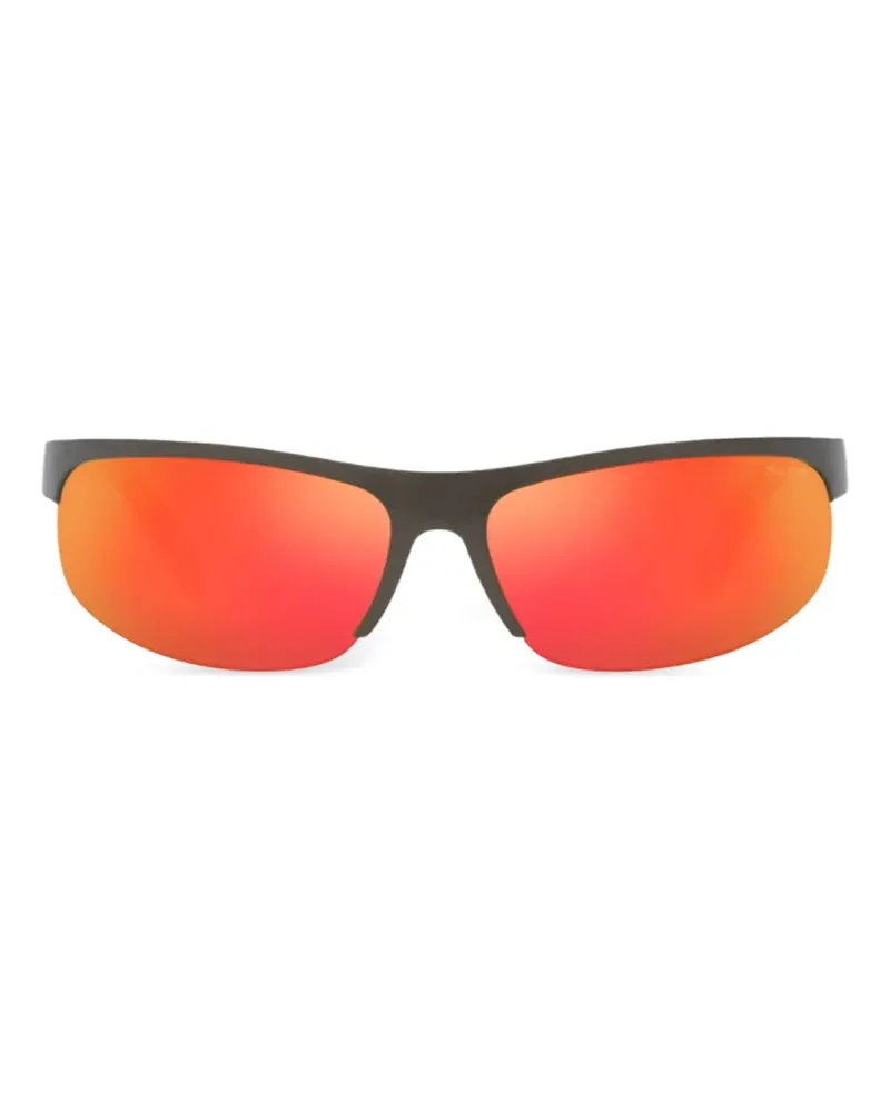Miu Miu metal-detail shield sunglasses - Schwarz Schwarz