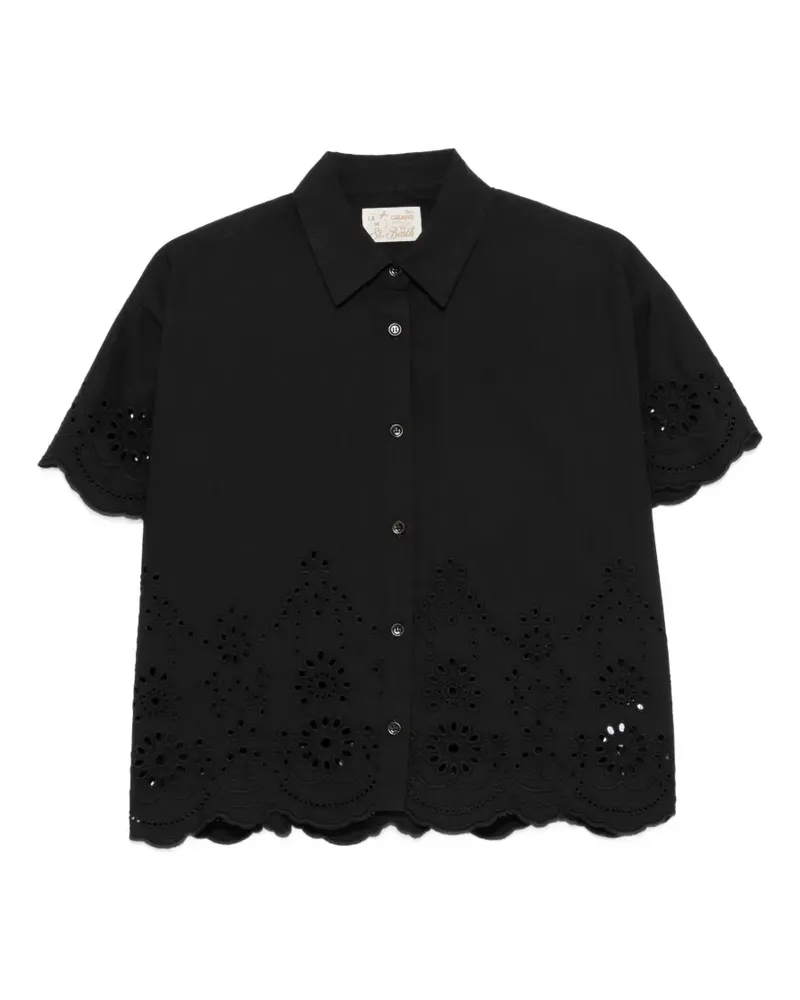 MC2 Saint Barth Clementine broderie-anglaise scalloped shirt - Schwarz Schwarz