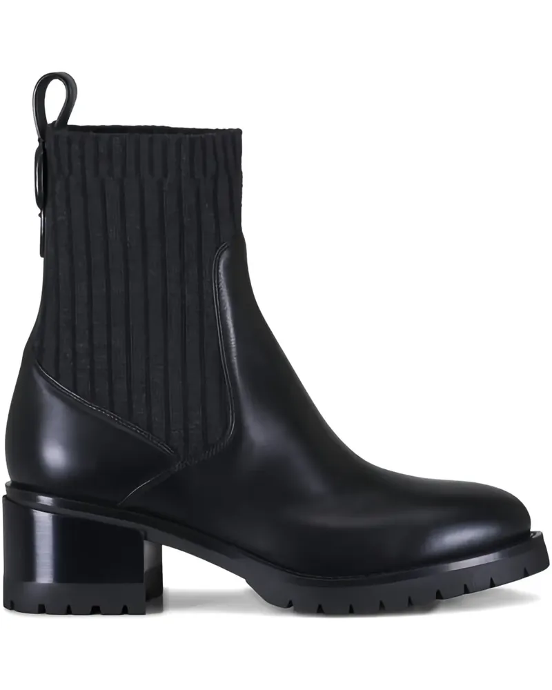 Santoni ribbed buckle boots - Schwarz Schwarz