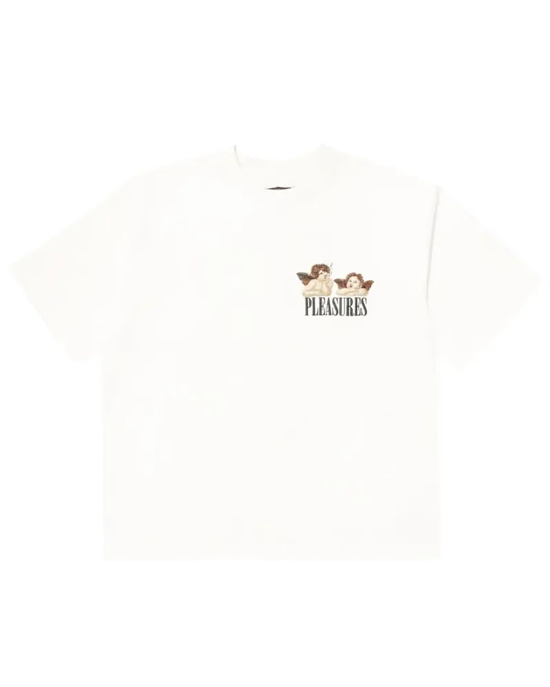 PLEASURES T-Shirt mit Stickerei - Weiß Weiß