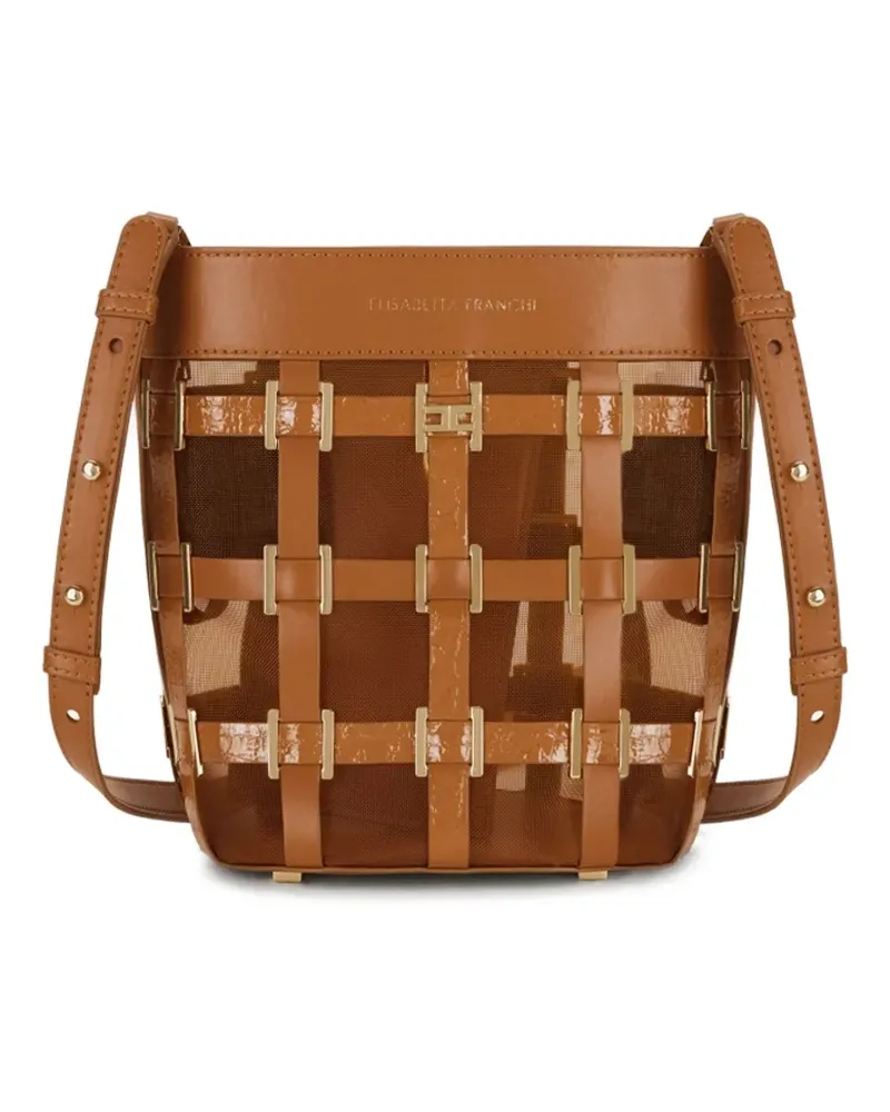 Elisabetta Franchi woven leather tote bag - Braun Braun