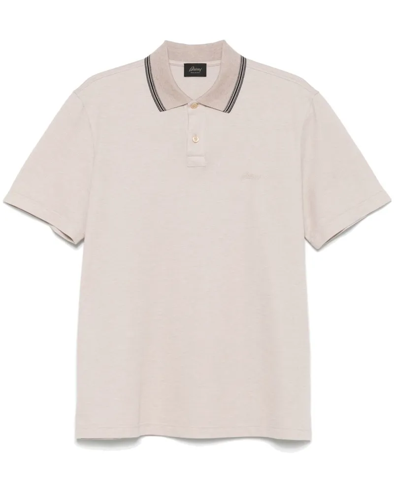 Brioni Poloshirt mit Logo-Stickerei - Nude Nude