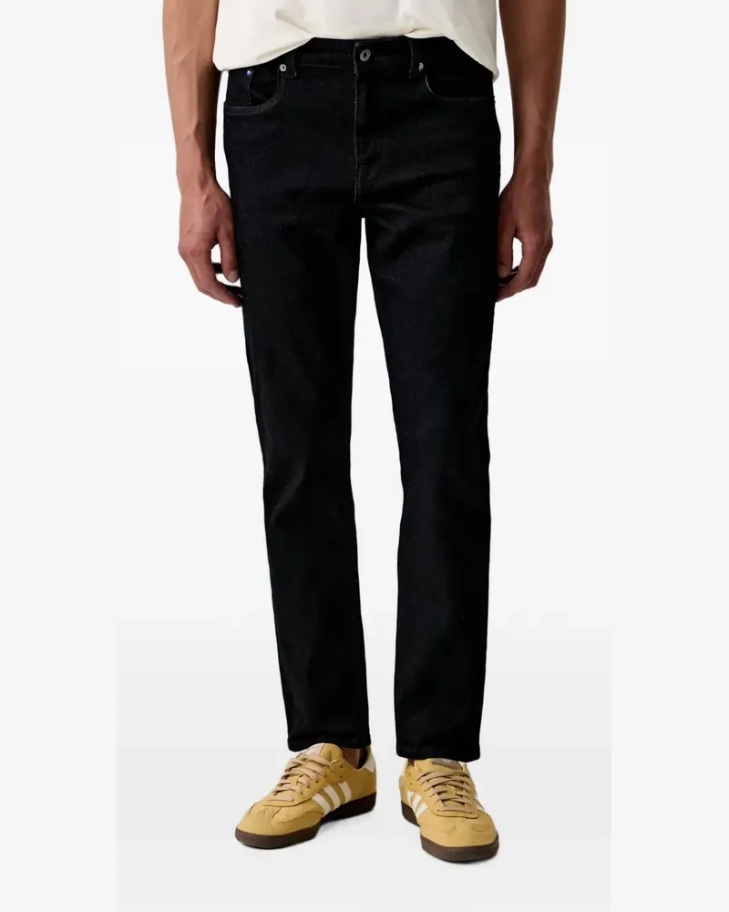 Karl Lagerfeld logo-patch straight-leg jeans - Schwarz Schwarz