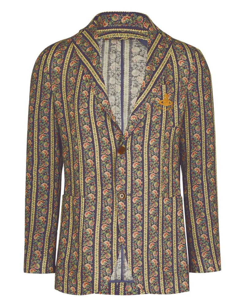 Vivienne Westwood Gestreiftes Sakko mit Blumen - Blau Blau