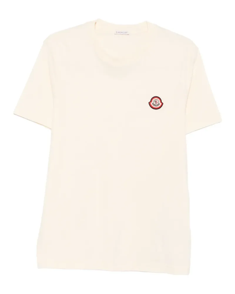 Moncler T-Shirt mit Logo-Patch - Nude Nude