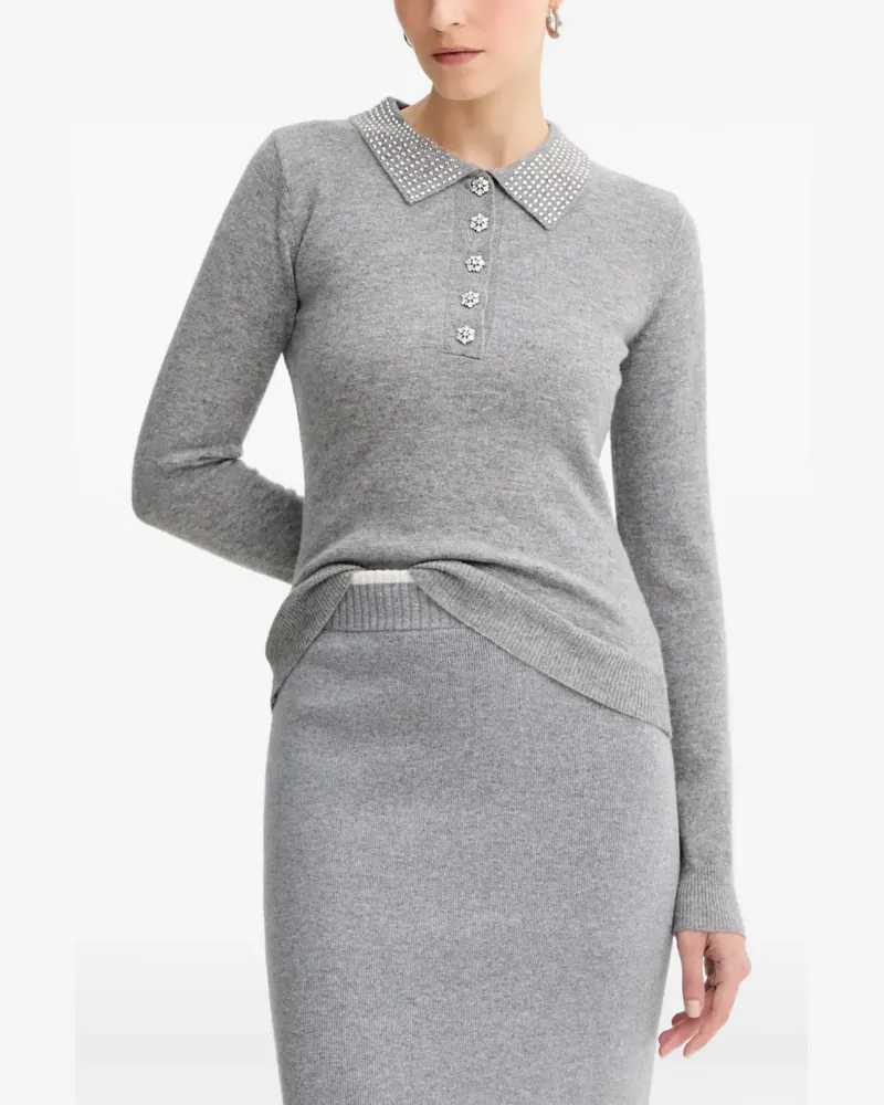 Fracomina embellished-collar sweater - Grau Grau