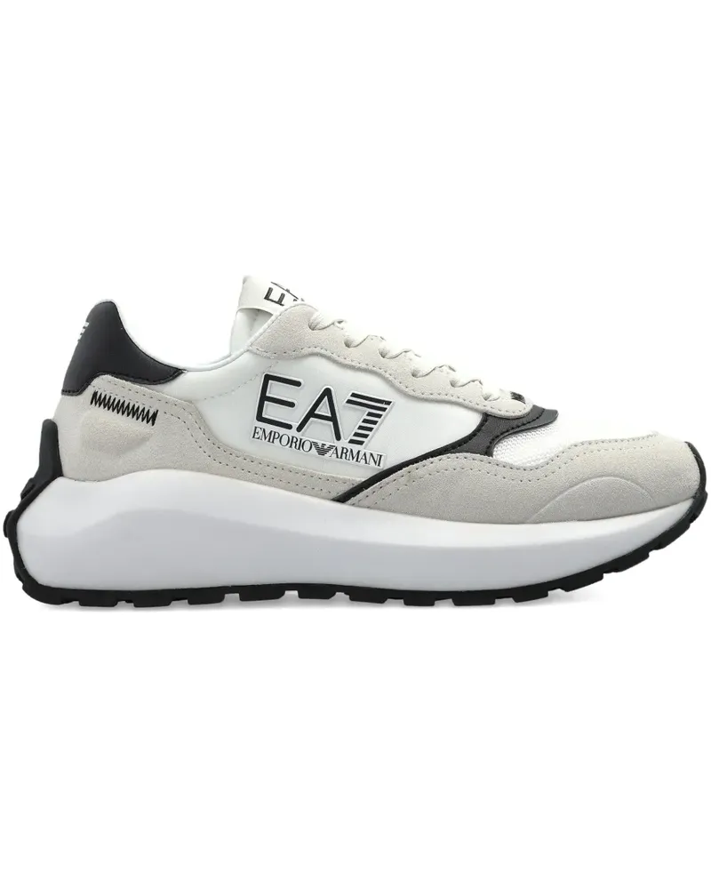 EA7 Sneakers mit Logo-Patch - Weiß Weiß