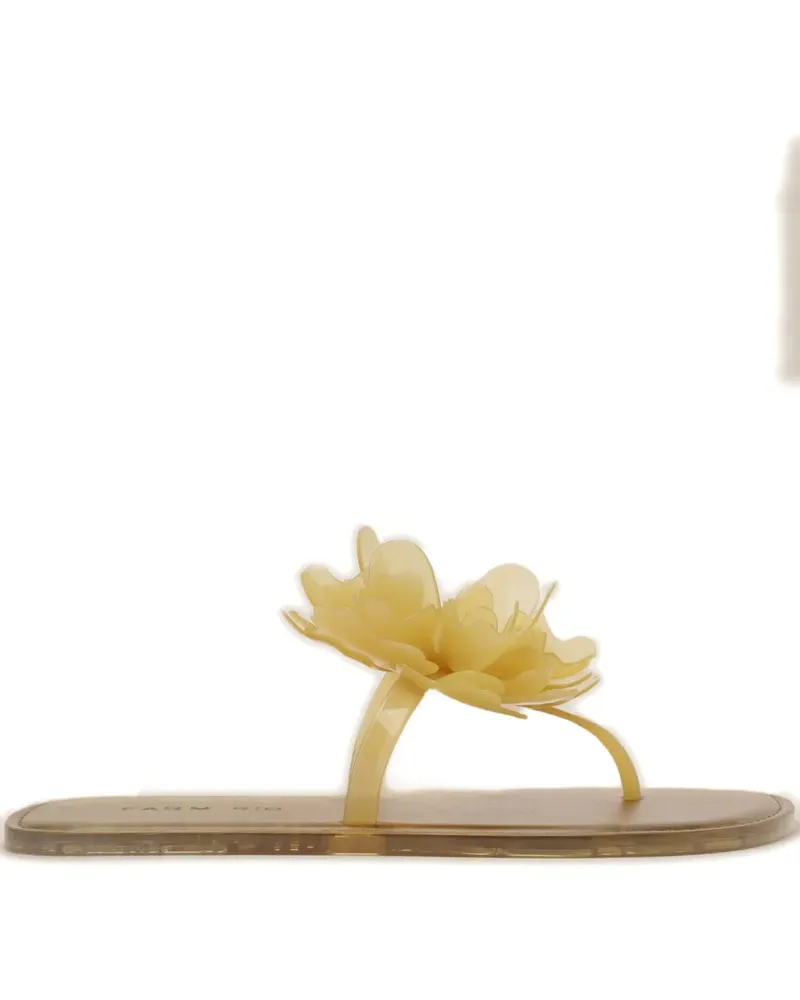 FARM Rio flower-appliqué thong flip flops - Gelb Gelb