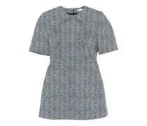 Minikleid mit Fischgrätenmuster - Schwarz