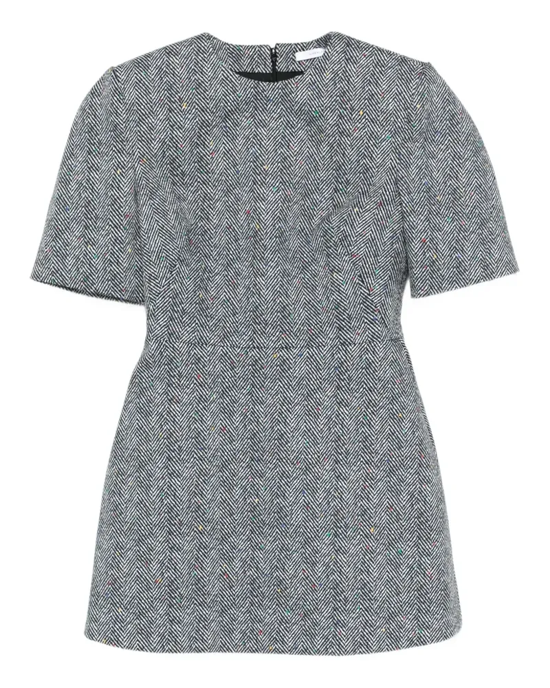 Givenchy Minikleid mit Fischgrätenmuster - Schwarz Schwarz