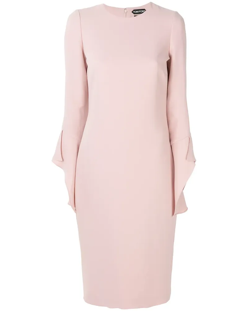 Tom Ford Seidenkleid mit gerüschten Ärmeln - Rosa Rosa