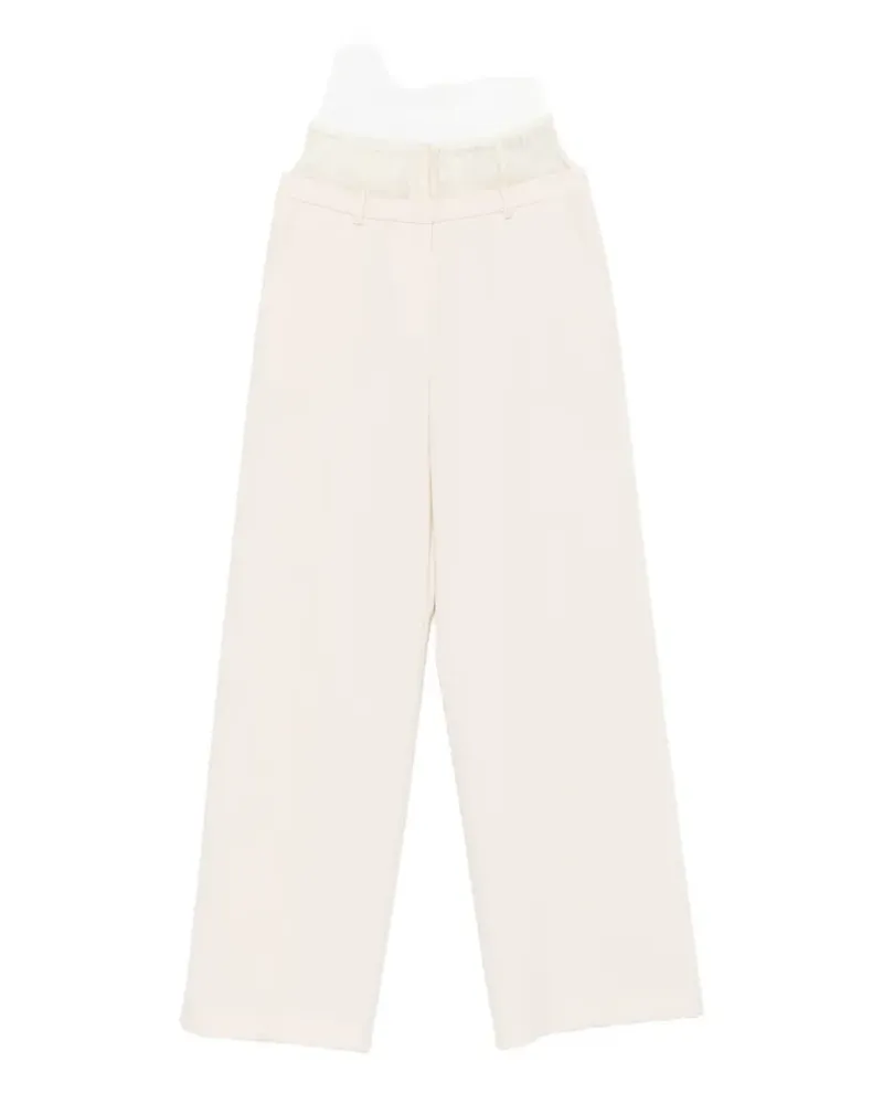 Patrizia Pepe lace palazzo trousers - Nude Nude