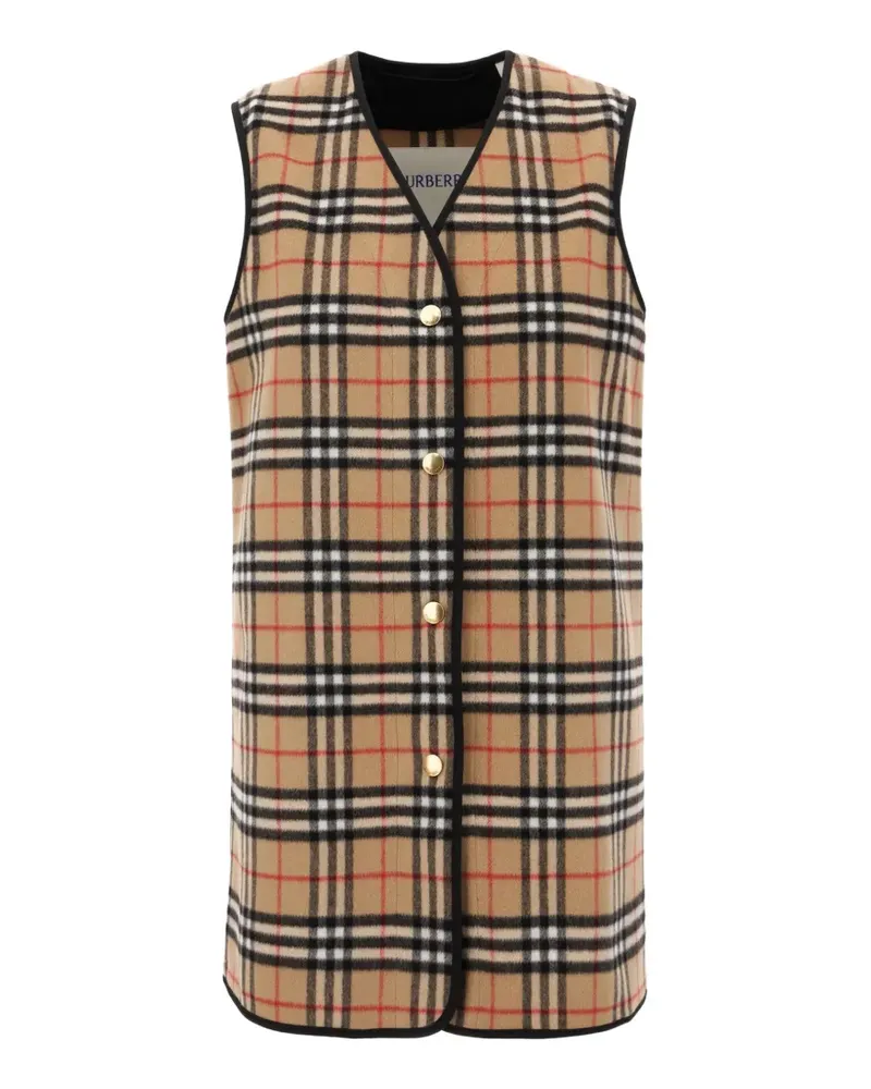Burberry check button jacket - Nude Nude