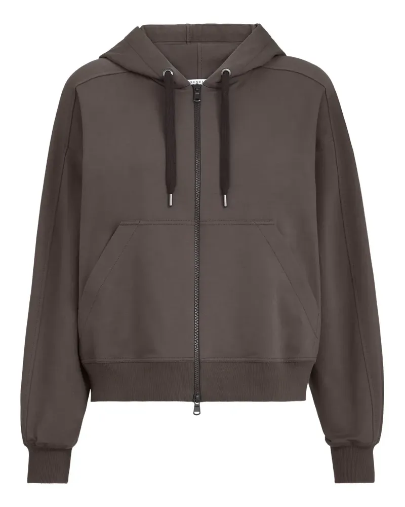 Brunello Cucinelli zip-fastening hoodie - Braun Braun