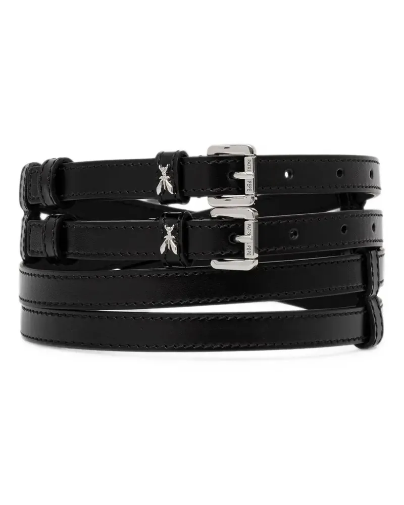Patrizia Pepe Fly plaque double-strap belt - Schwarz Schwarz