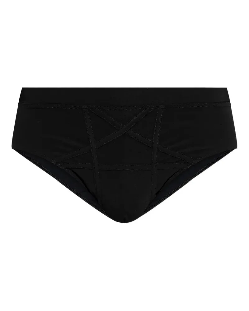 Rick Owens pentagram swim trunk - Schwarz Schwarz