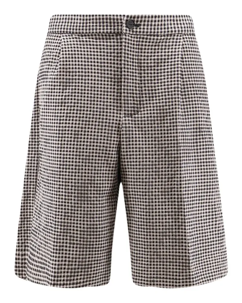 Hevò Karierte Torrelapillo Shorts - Schwarz Schwarz