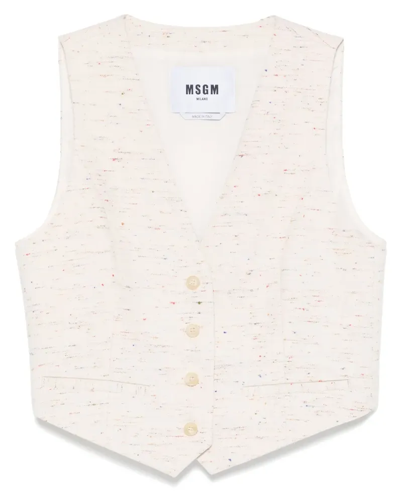 MSGM Melierte Weste - Nude Nude