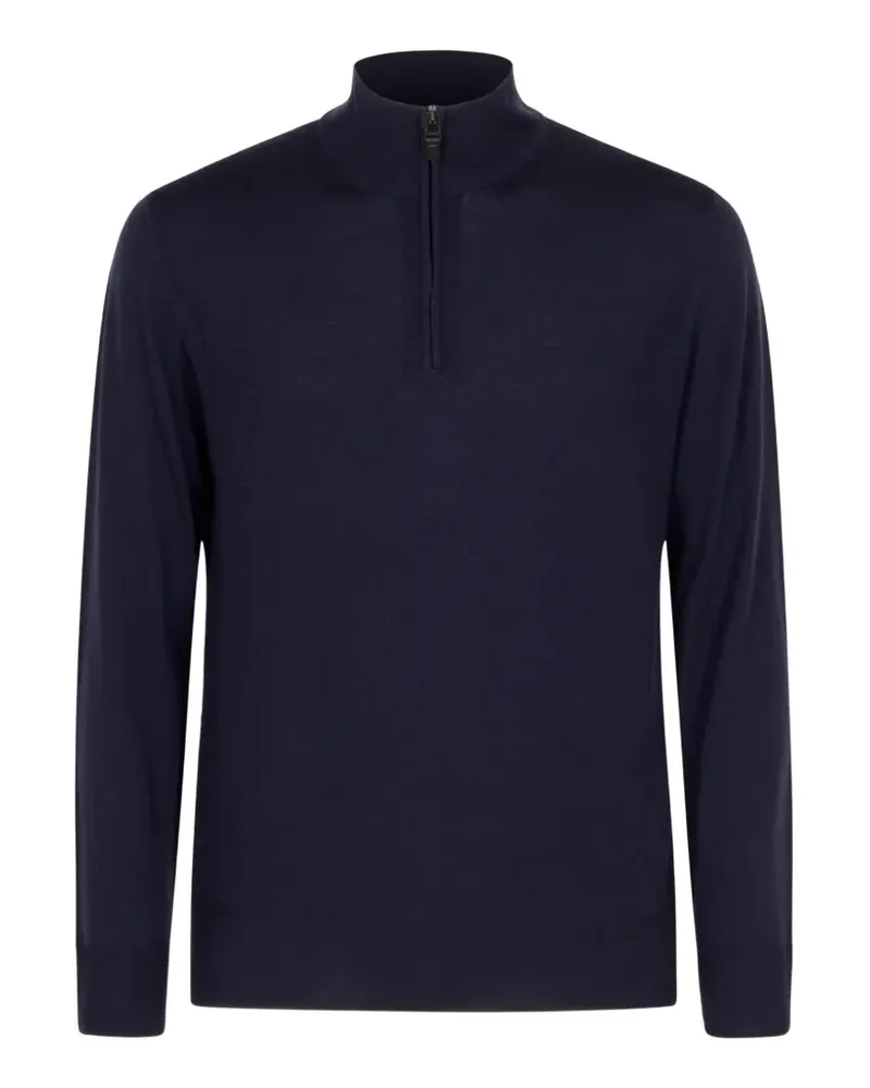 Canali Strickpullover mit Reißverschluss - Blau Blau
