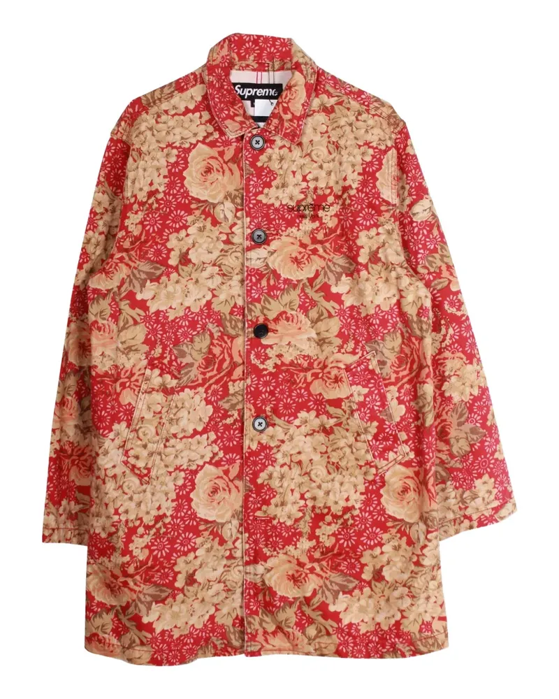 Supreme Being floral-print cotton coat - Rot Rot