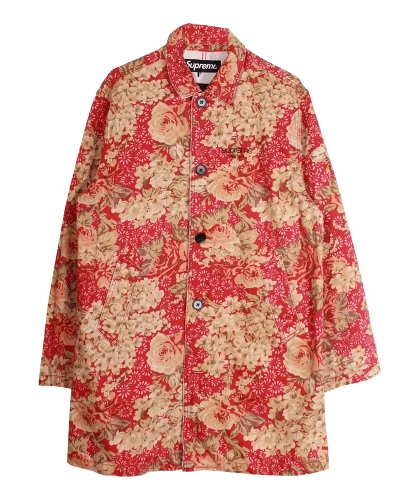 Supreme Being floral-print cotton coat - Rot Rot