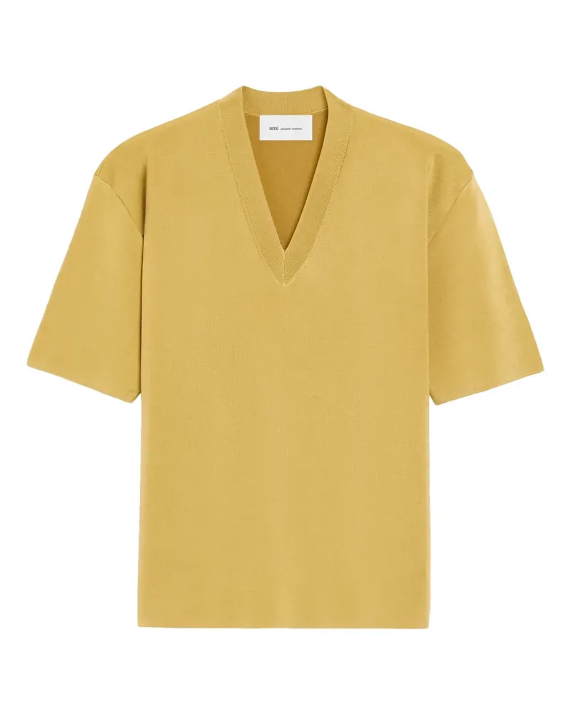 AMI Paris Top mit V-Ausschnitt - Gelb Gelb