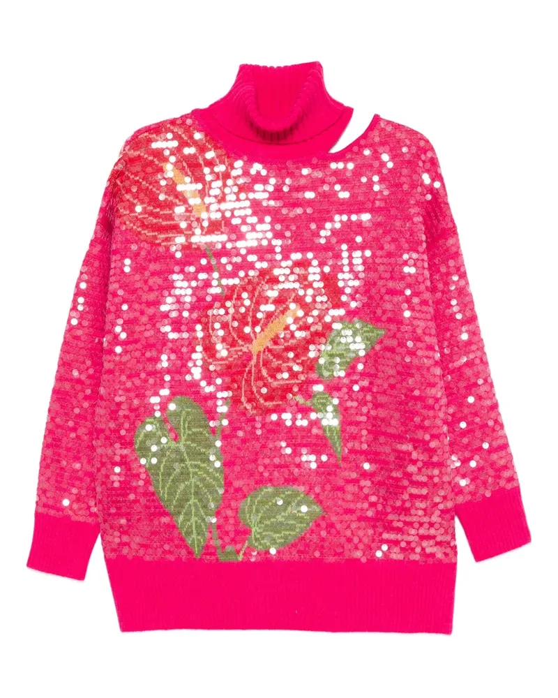 FARM Rio Rollkragenpullover mit Pailletten - Rosa Rosa
