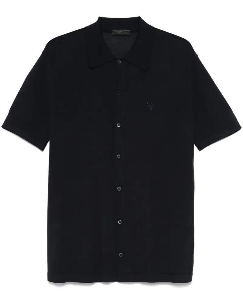 Prada Hemd mit Logo-Stickerei - Blau Blau