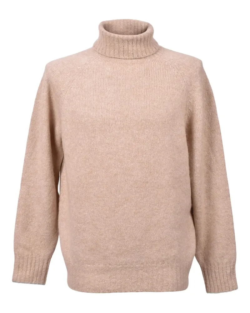 Brunello Cucinelli Rollkragenpullover mit gerippten Bündchen - Nude Nude