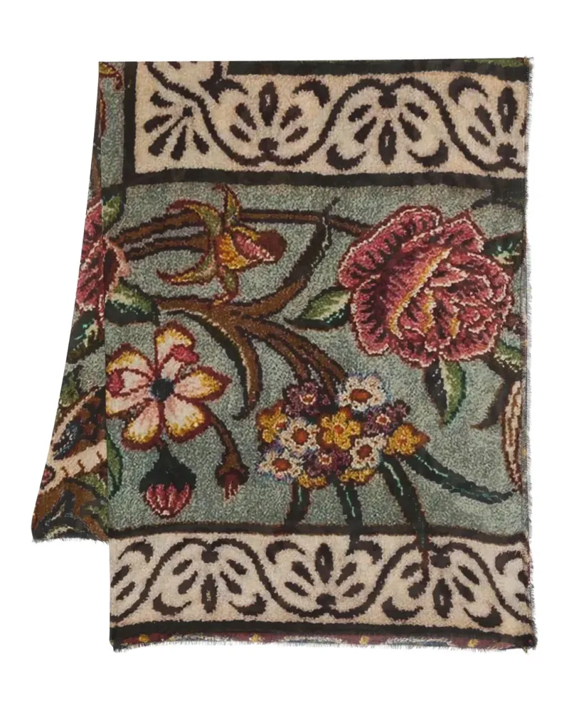 Faliero Sarti Moca Schal mit Blumenmuster - Braun Braun