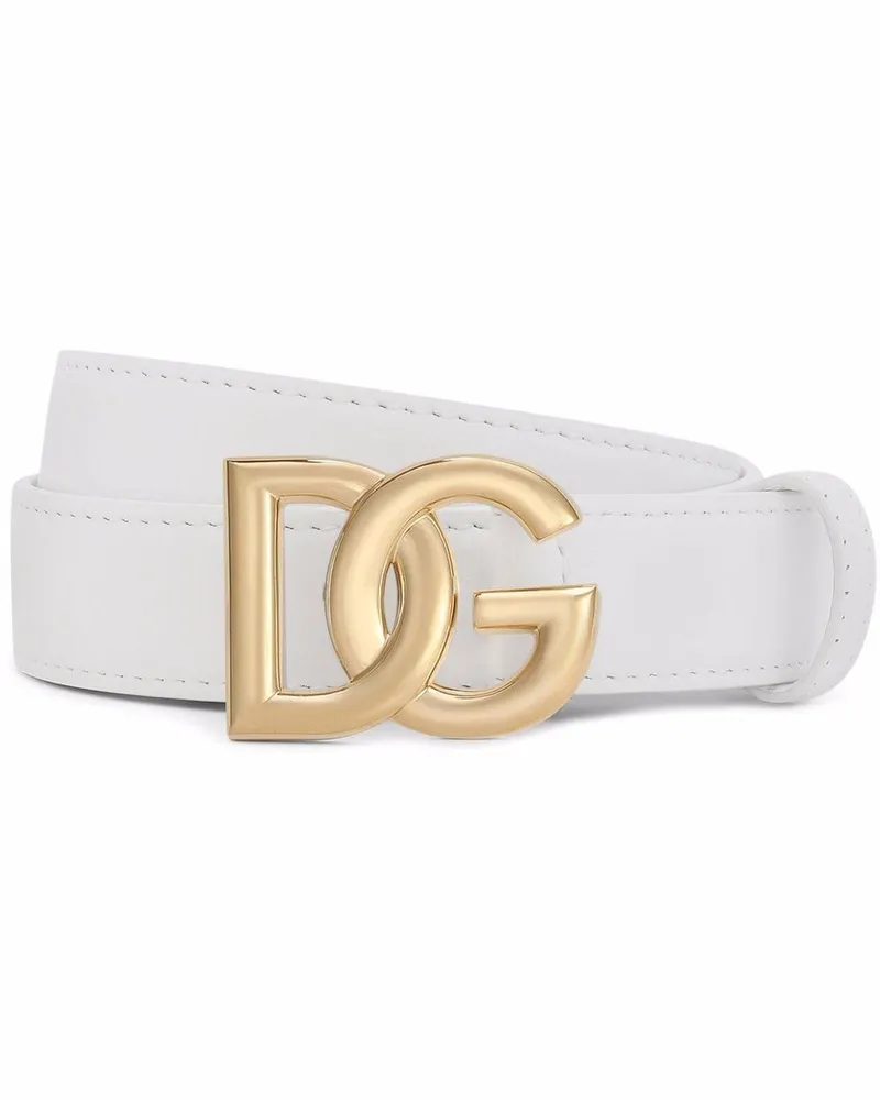Dolce & Gabbana Gürtel aus Leder - Weiß Weiß