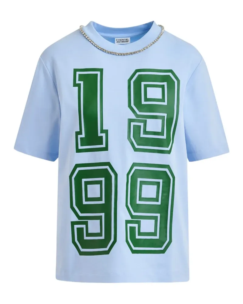 Essentiel Jisos T-Shirt mit Nummern-Print - Blau Blau