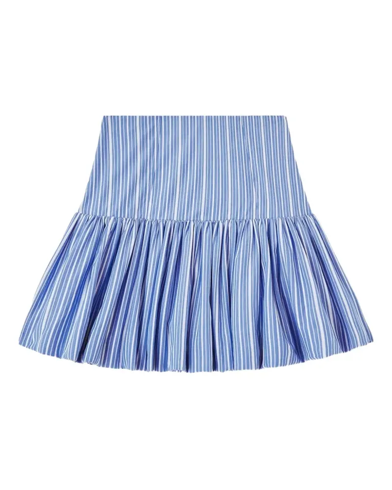Ganni striped-pattern tiered mini skirt - Blau Blau