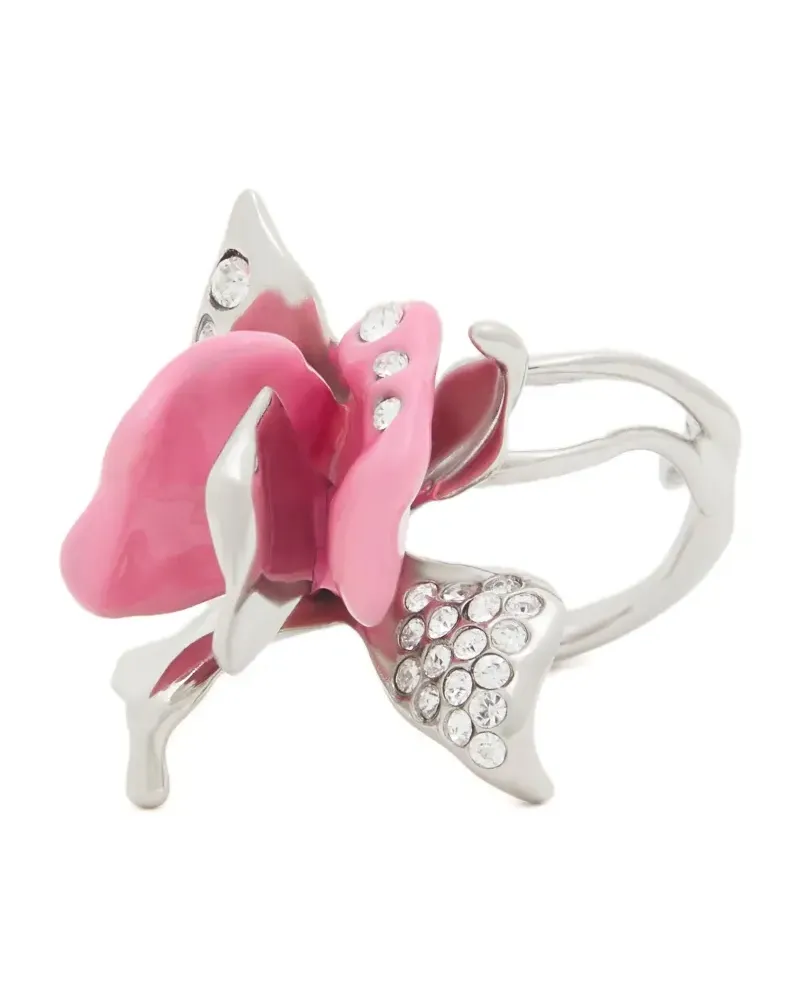 Marni Emaillierter Tulpenring mit Strass - Silber Silber