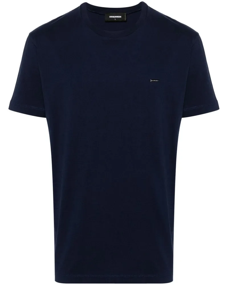 Dsquared2 T-Shirt mit Logo-Schild - Blau Blau