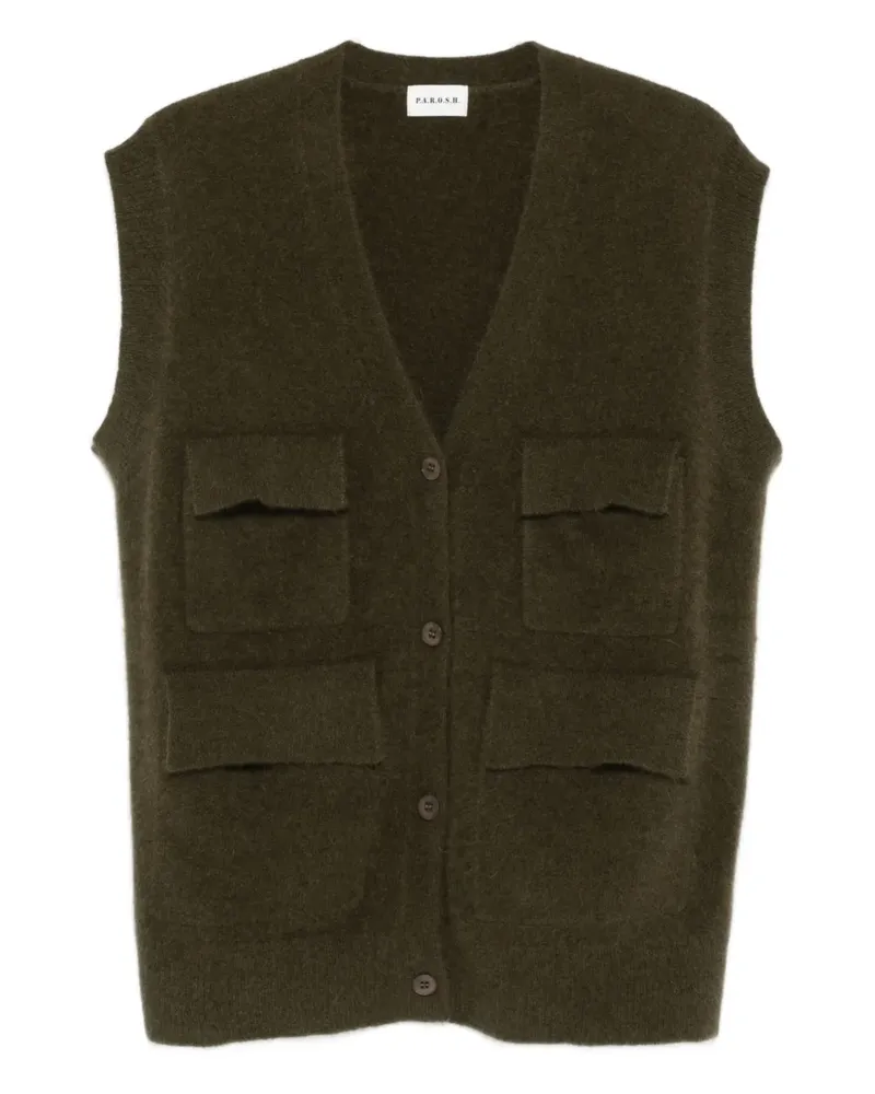 P.A.R.O.S.H. P.A.R.O H. Maglia Cardigan ohne Ärmel - Grün Grün